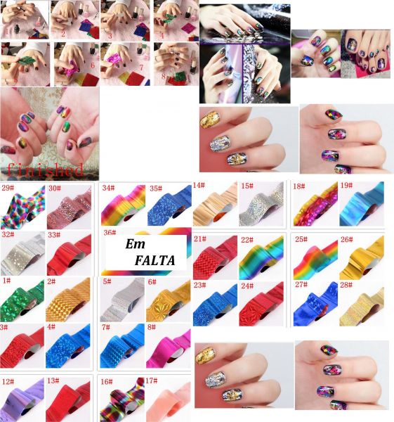 Sticker Multicolorido para Unhas (10 peças)